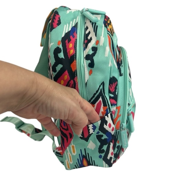 Vera Bradley Lighten Up Green Essential Backpack Pueblo Lighten Up Aztec School - Picture 2 of 15